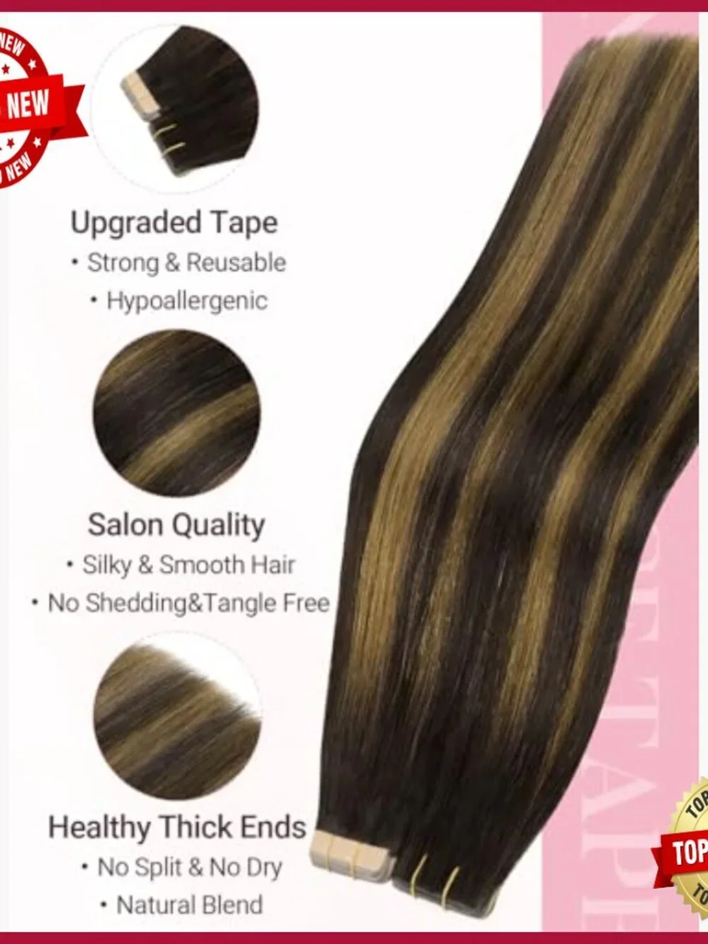 16 Inch Human Hair Tape Extensions 50g 20pcs Seamless Invisible